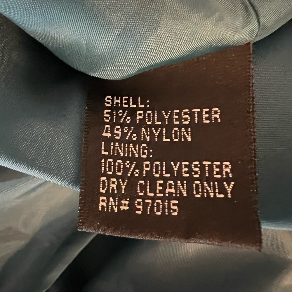 Vintage Signature by Larry Levine Teal Iridescent Sheen Trench Jacket Size10 GC - Picture 7 of 7